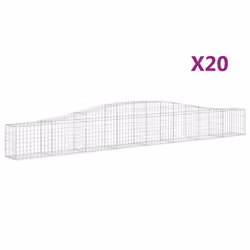 Cesti Gabbioni ad Arco 20 pz 400x30x40/60 cm Ferro Zincatocod mxl 76028 - Vista aggiuntiva 2