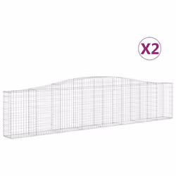 Cesti Gabbioni ad Arco 2 pz 400x30x80/100 cm Ferro Zincatocod mxl 76008 - Vista aggiuntiva 2