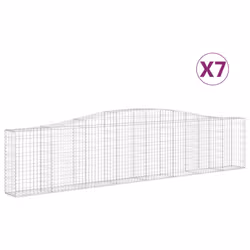 Cesti Gabbioni ad Arco 7 pz 400x30x80/100 cm Ferro Zincatocod mxl 76009 - Vista aggiuntiva 2