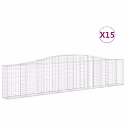 Cesti Gabbioni ad Arco 15 pz 400x30x80/100 cm Ferro Zincatocod mxl 123919 - Vista aggiuntiva 2