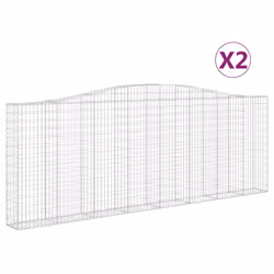 Cesti Gabbioni ad Arco 2 pz 400x30x140/160 cm Ferro Zincatocod mxl 99997 - Vista aggiuntiva 2