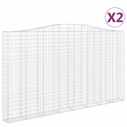 Cesti Gabbioni ad Arco 2 pz 400x30x220/240 cm Ferro Zincatocod mxl 123932 - Vista aggiuntiva 2