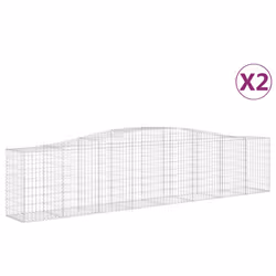 Cesti Gabbioni ad Arco 2 pz 400x50x80/100 cm Ferro Zincatocod mxl 100021 - Vista aggiuntiva 2