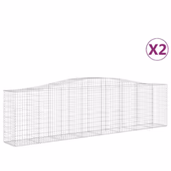 Cesti Gabbioni ad Arco 2 pz 400x50x100/120 cm Ferro Zincatocod mxl 77158 - Vista aggiuntiva 2