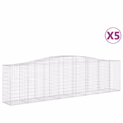 Cesti Gabbioni ad Arco 5 pz 400x50x100/120 cm Ferro Zincatocod mxl 123939 - Vista aggiuntiva 2