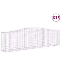Cesti Gabbioni ad Arco 15 pz 400x50x100/120 cm Ferro Zincatocod mxl 125112 - Vista aggiuntiva 2