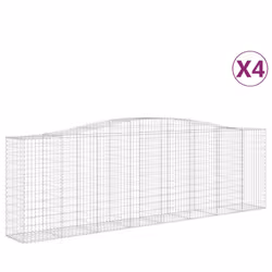 Cesti Gabbioni ad Arco 4 pz 400x50x120/140 cm Ferro Zincatocod mxl 123977 - Vista aggiuntiva 2