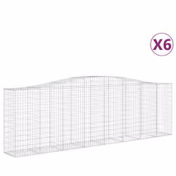 Cesti Gabbioni ad Arco 6 pz 400x50x120/140 cm Ferro Zincatocod mxl 123951 - Vista aggiuntiva 2