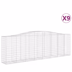 Cesti Gabbioni ad Arco 9 pz 400x50x120/140 cm Ferro Zincatocod mxl 101183 - Vista aggiuntiva 2