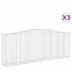 Cesti Gabbioni ad Arco 3 pz 400x50x140/160 cm Ferro Zincatocod mxl 100025 - Vista aggiuntiva 2