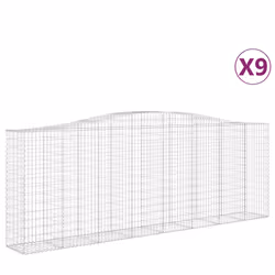 Cesti Gabbioni ad Arco 9 pz 400x50x140/160 cm Ferro Zincatocod mxl 76037 - Vista aggiuntiva 2