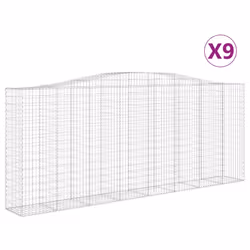 Cesti Gabbioni ad Arco 9 pz 400x50x160/180 cm Ferro Zincatocod mxl 123971 - Vista aggiuntiva 2