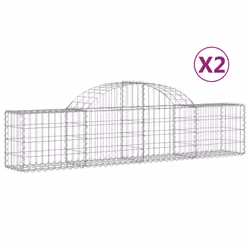 Cesti Gabbioni ad Arco 2 pz 200x30x40/60 cm Ferro Zincatocod mxl 100032 - Vista aggiuntiva 2