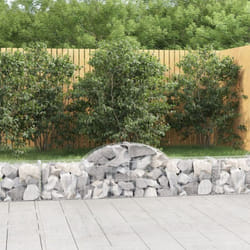 Cesti Gabbioni ad Arco 6 pz, Gabbioni Metallici per Sassi da Giardino e da Esterno 200x30x40/60 cm Ferro Zincato Vidaxl