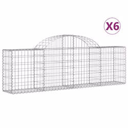 Cesti Gabbioni ad Arco 6 pz 200x30x60/80 cm Ferro Zincatocod mxl 100034 - Vista aggiuntiva 2