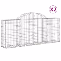 Cesti Gabbioni ad Arco 2 pz 200x30x80/100 cm Ferro Zincatocod mxl 125067 - Vista aggiuntiva 2
