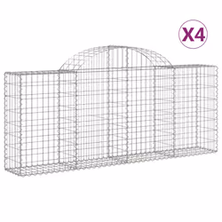 Cesti Gabbioni ad Arco 4 pz 200x30x80/100 cm Ferro Zincatocod mxl 100046 - Vista aggiuntiva 2