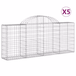 Cesti Gabbioni ad Arco 5 pz 200x30x80/100 cm Ferro Zincatocod mxl 76056 - Vista aggiuntiva 2