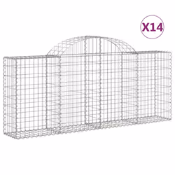 Cesti Gabbioni ad Arco 14 pz 200x30x80/100 cm Ferro Zincatocod mxl 76054 - Vista aggiuntiva 2