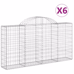 Cesti Gabbioni ad Arco 6 pz 200x30x100/120 cm Ferro Zincatocod mxl 100044 - Vista aggiuntiva 2