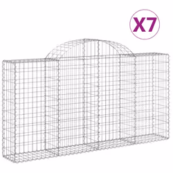 Cesti Gabbioni ad Arco 7 pz 200x30x100/120 cm Ferro Zincatocod mxl 76046 - Vista aggiuntiva 2