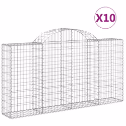 Cesti Gabbioni ad Arco 10 pz 200x30x100/120 cm Ferro Zincatocod mxl 123974 - Vista aggiuntiva 2