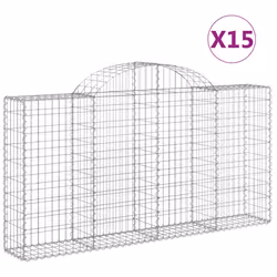Cesti Gabbioni ad Arco 15 pz 200x30x100/120 cm Ferro Zincatocod mxl 100060 - Vista aggiuntiva 2