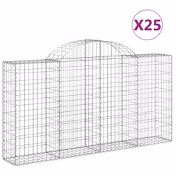 Cesti Gabbioni ad Arco 25 pz 200x30x100/120 cm Ferro Zincatocod mxl 123984 - Vista aggiuntiva 2