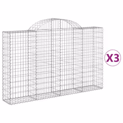 Cesti Gabbioni ad Arco 3 pz 200x30x120/140 cm Ferro Zincatocod mxl 124000 - Vista aggiuntiva 2