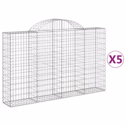 Cesti Gabbioni ad Arco 5 pz 200x30x120/140 cm Ferro Zincatocod mxl 76066 - Vista aggiuntiva 2