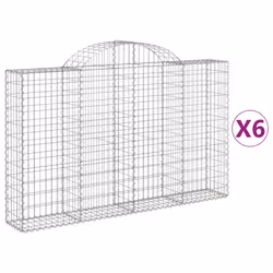 Cesti Gabbioni ad Arco 6 pz 200x30x120/140 cm Ferro Zincatocod mxl 100051 - Vista aggiuntiva 2