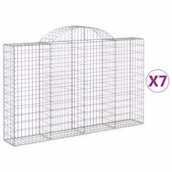 Cesti Gabbioni ad Arco 7 pz 200x30x120/140 cm Ferro Zincatocod mxl 76064 - Vista aggiuntiva 2