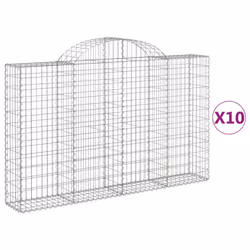 Cesti Gabbioni ad Arco 10 pz 200x30x120/140 cm Ferro Zincatocod mxl 123982 - Vista aggiuntiva 2