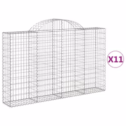 Cesti Gabbioni ad Arco 11 pz 200x30x120/140 cm Ferro Zincatocod mxl 100057 - Vista aggiuntiva 2