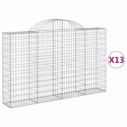 Cesti Gabbioni ad Arco 13 pz 200x30x120/140 cm Ferro Zincatocod mxl 101271 - Vista aggiuntiva 2