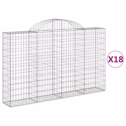Cesti Gabbioni ad Arco 18 pz 200x30x120/140 cm Ferro Zincatocod mxl 123983 - Vista aggiuntiva 2
