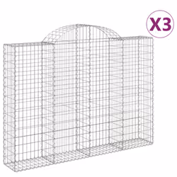 Cesti Gabbioni ad Arco 3 pz 200x30x140/160 cm Ferro Zincatocod mxl 123981 - Vista aggiuntiva 2