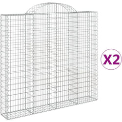 Vidaxl - Cesti Gabbioni ad Arco 2 pz 200x30x180/200 cm Ferro Zincato 824521