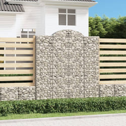 Cesti Gabbioni ad Arco 2 pz, Gabbioni Metallici per Sassi da Giardino e da Esterno 200x30x220/240 cm Ferro Zincato Vidaxl