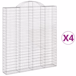 Cesti Gabbioni ad Arco 4 pz 200x30x220/240 cm Ferro Zincatocod mxl 100059 - Vista aggiuntiva 2