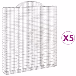 Cesti Gabbioni ad Arco 5 pz 200x30x220/240 cm Ferro Zincatocod mxl 76072 - Vista aggiuntiva 2