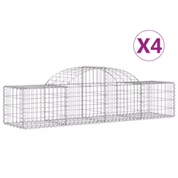Cesti Gabbioni ad Arco 4 pz 200x50x40/60 cm Ferro Zincatocod mxl 100079 - Vista aggiuntiva 2