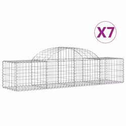Cesti Gabbioni ad Arco 7 pz 200x50x40/60 cm Ferro Zincatocod mxl 125063 - Vista aggiuntiva 2