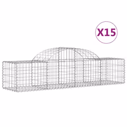 Cesti Gabbioni ad Arco 15 pz 200x50x40/60 cm Ferro Zincatocod mxl 77189 - Vista aggiuntiva 2