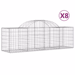 Cesti Gabbioni ad Arco 8 pz 200x50x60/80 cm Ferro Zincatocod mxl 100065 - Vista aggiuntiva 2