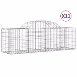 Cesti Gabbioni ad Arco 11 pz 200x50x60/80 cm Ferro Zincatocod mxl 76097 - Vista aggiuntiva 2