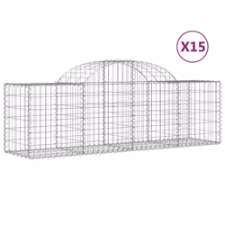 Cesti Gabbioni ad Arco 15 pz 200x50x60/80 cm Ferro Zincatocod mxl 76068 - Vista aggiuntiva 2