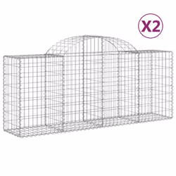 Cesti Gabbioni ad Arco 2 pz 200x50x80/100 cm Ferro Zincatocod mxl 100061 - Vista aggiuntiva 2