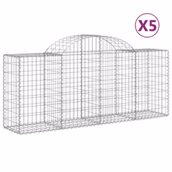 Cesti Gabbioni ad Arco 5 pz 200x50x80/100 cm Ferro Zincatocod mxl 77143 - Vista aggiuntiva 2