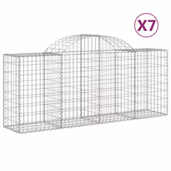 Cesti Gabbioni ad Arco 7 pz 200x50x80/100 cm Ferro Zincatocod mxl 123998 - Vista aggiuntiva 2